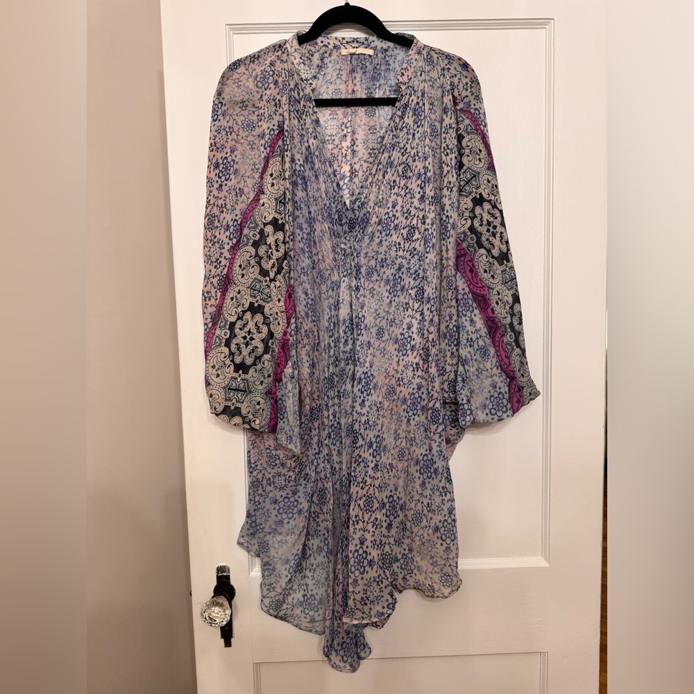 Anthropologie floreat purple print caftan